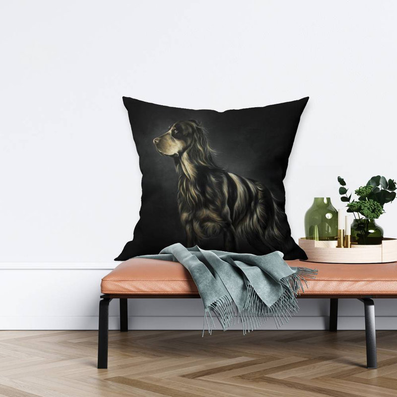 Picard spaniel - 26"x26" Throw pillow cover - Poly twill - Print on demand