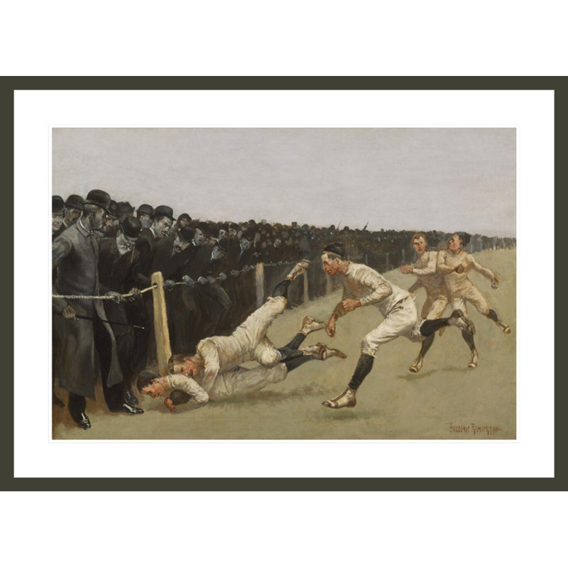 Touchdown Yale contre le jour de l'Action de grâce de Princeton, le 27 nov. 1890, Yale 32, Princeton 0 par Frederic Remington, impression giclée sur cadre