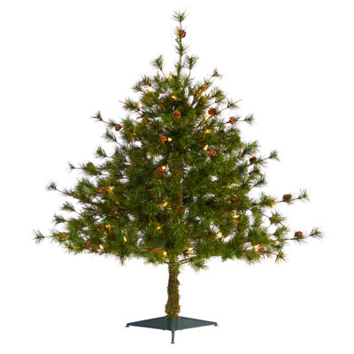 Lighted Artificial Pine Christmas Tree