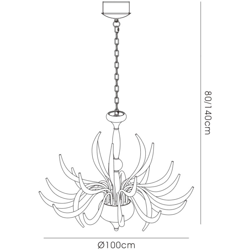 Tunnel 24 - Light Unique/Statement Chandelier, Gloss White