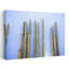 Tall Cacti on Blue | Oaxaca Mexico Travel Colorful Abstract Contemporary Cactus City Landscape Wall Art Print 1 Piece Wrapped Canvas Wall Art-1065945025