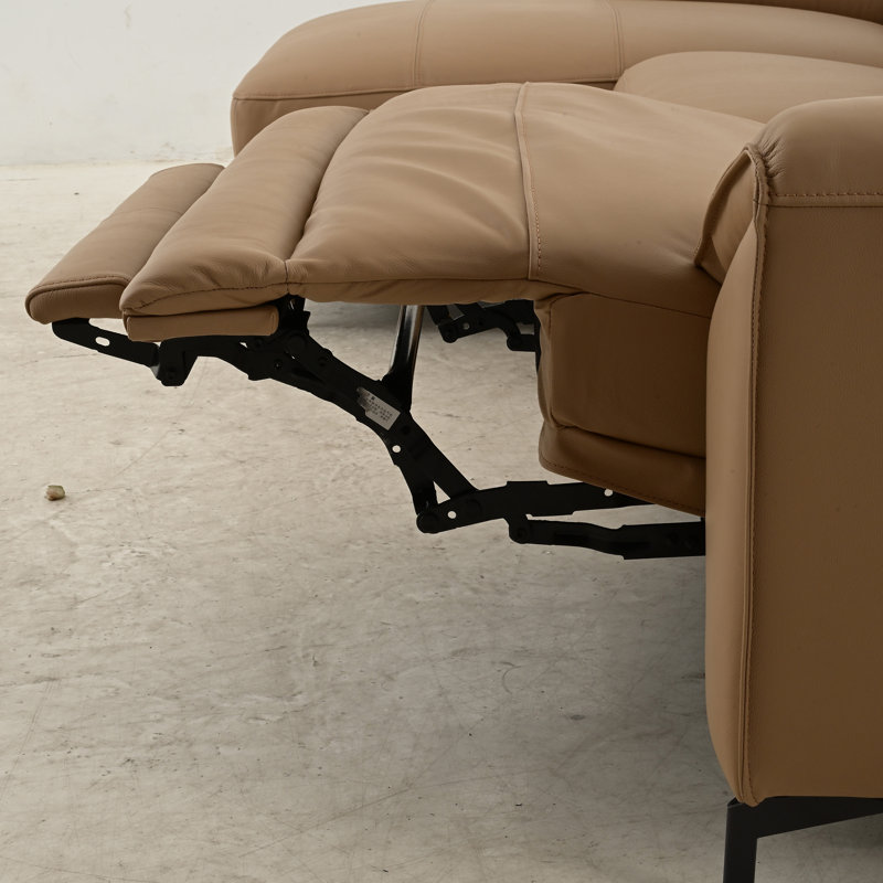 Canapé modulaire surdimensionné avec méridienne Houston, Orienté à gauche (vu de face), Cuir fleur brun clair