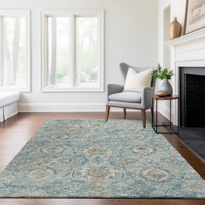 Premium Machine Washable Alliah AMF95 Peacock Rug