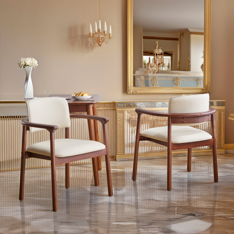 Ensemble de chaises en bois d'hévéa - siège rembourré en polyuréthane d'une capacité de 300 lb (ensemble de 2)?