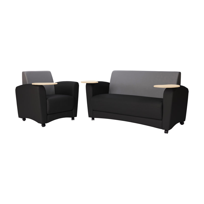 Chaise rembourrée Pro Series, Noir / gris / grain d'érable