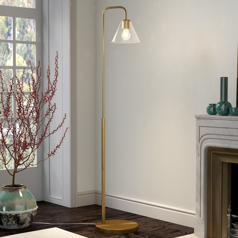 Henderson 62" Arched Floor Lamp, Gold, Clear