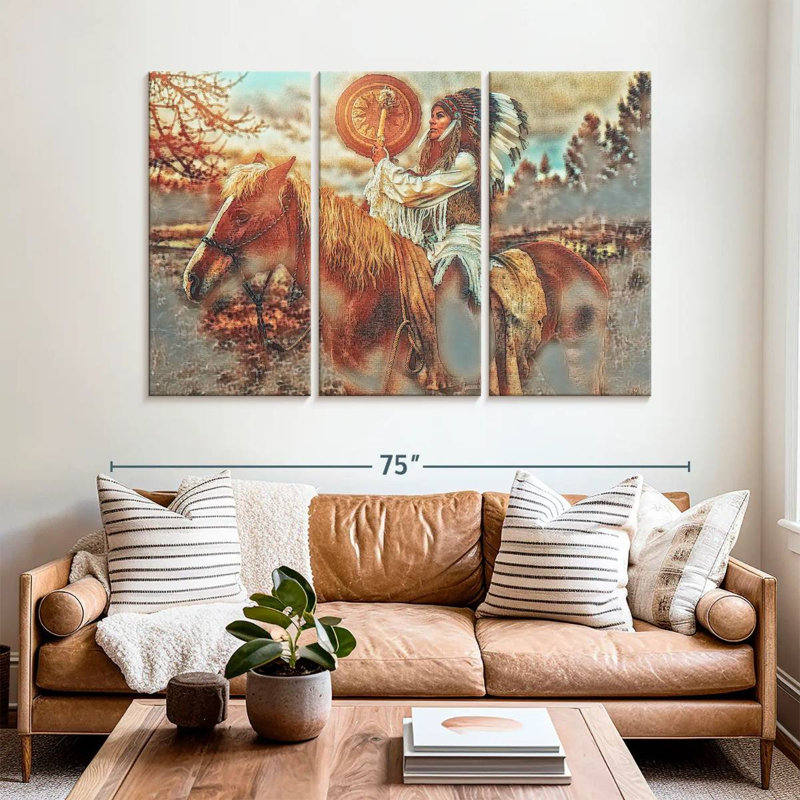 Lelar Indian War Horse, 42" H x 65" W