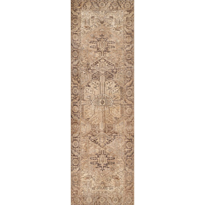 Bungalow Rose Campisi Traditional Medallion Polyester Brown Area Rug