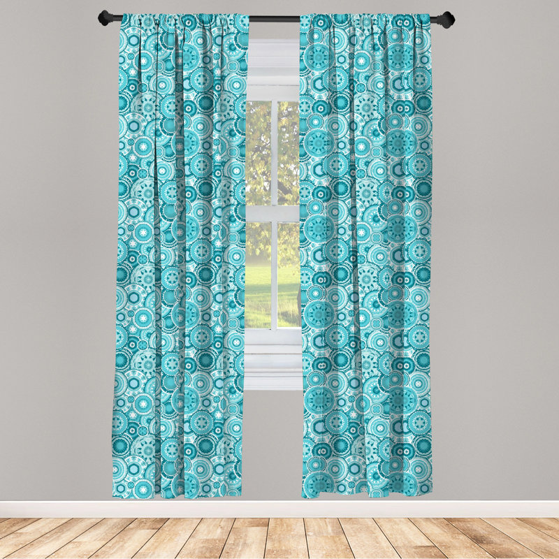 Geometric Semi-Sheer Rod Pocket Curtain Panel, 28" x 63"