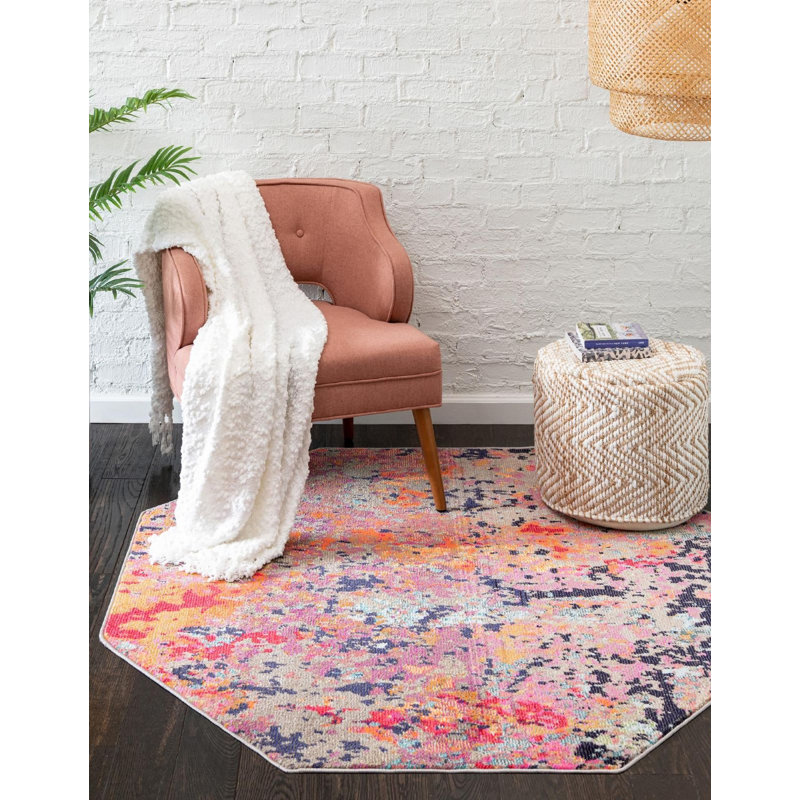 Martiya Abstract Indoor Rug, Octagon 7'