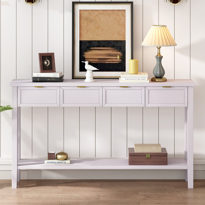 Console contemporaine de haute qualité avec 4 tiroirs spacieux et 1 tablette pratique pour les couloirs et le vestibule
