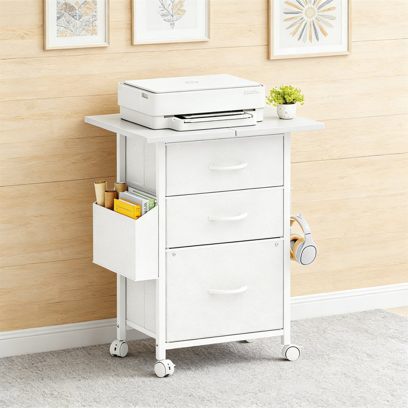 Filing Cabinet With 3 Fabric Drawers