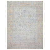 Hand Knotted Wool Area Rug in Silver And Peach