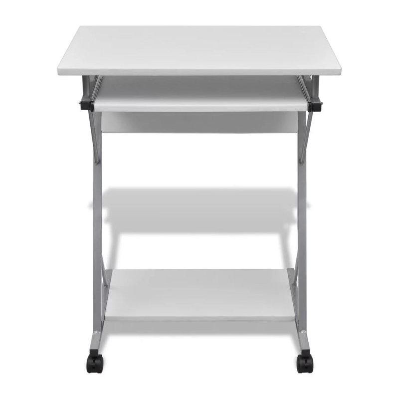 Aboubakar Metal Base Computer Desk, White
