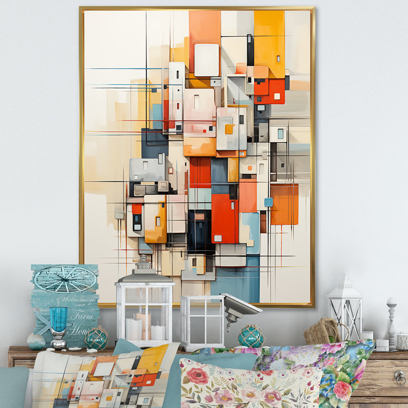 Plaines prairies tranquilles - prairies, art mural sur toile, H 40 po x l 30 po x P 1,5 po, Cadre flottant doré