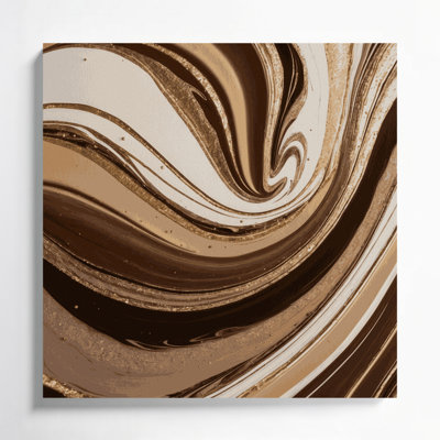 Abstrait art fluide sur toile brune 51