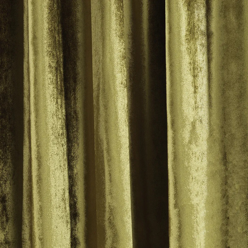 Rideau simple extra long et extra large en velours brillant de luxe, Lime, L 52 po x L 300 po