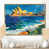 Toile avec cadre flottant or
