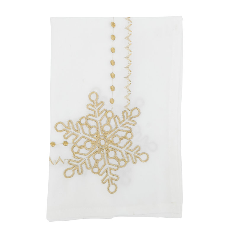Natal Collection Polyester No Pattern Square Napkin, White