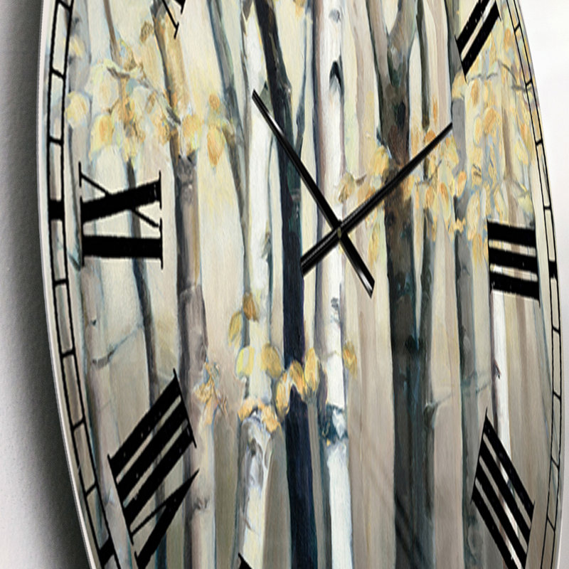 Golden Birch Forest III - Horloge murale traditionnelle, Petit