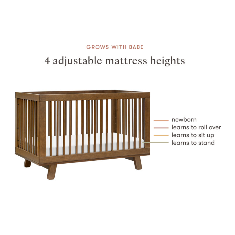 Hudson 3-in-1 Convertible Crib, Natural Walnut