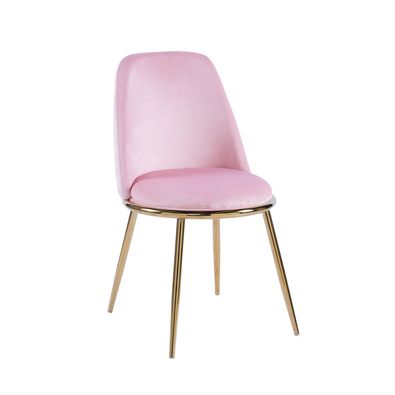 46cm H Velvet Upholstered Side Chair, Pink