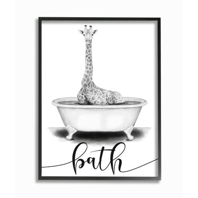 Reproduction d’art graphique girafe de bain croquis de Rachel Nieman
