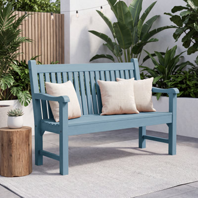 48"W HIPS All Weather Outdoor Bench, 2-3 Seater Patio Bench