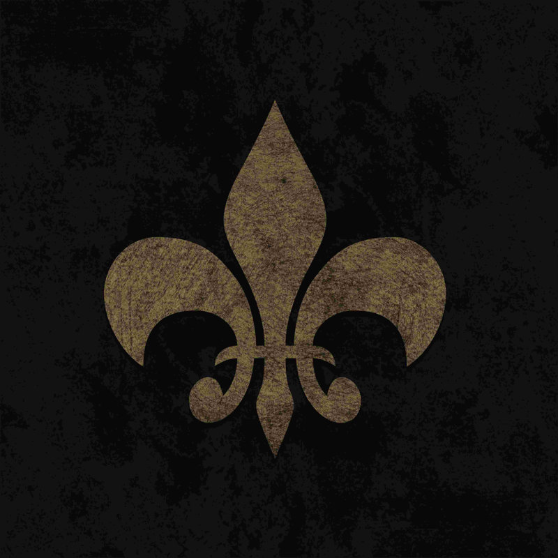 «Red Fleur De Lis Black», reproduction sur toile tendue, H 12 po x l 12 po