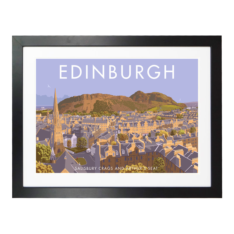 Arthur's Seat Edinburgh - Print, Black Framed, 30cm H x 40cm W x 1cm D