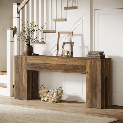 71" Farmhouse Console Table For Entryway, Long Sofa Table Behind Couch