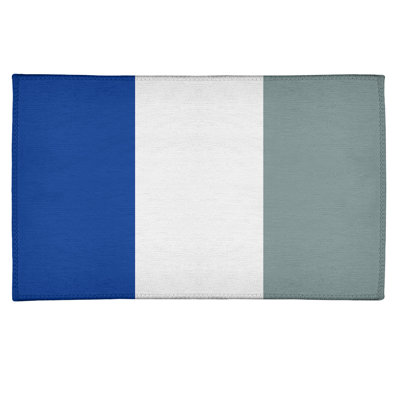 Tapis à rayures en poly-bleu