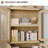 71.7 Inch Tall Arched Bookcase, Glass Door Arched Cabinet with 2 Inner Drawers, Freestanding Arched Display Storage Cabinet-1180285101