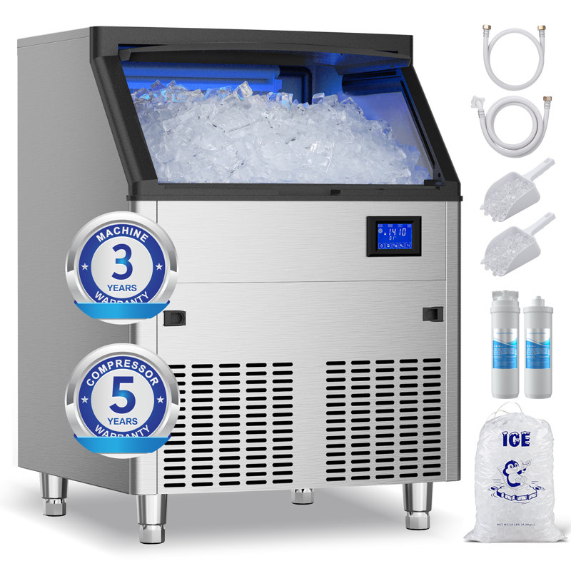 Coolake 320 Lb. Daily Production Cube Clear Ice Freestanding Ice Maker