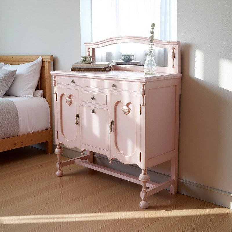 Coiffeuse vintage en bois massif