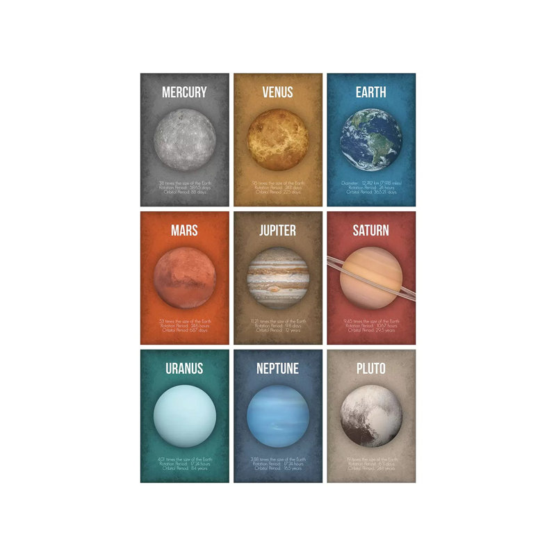 Planet Series Collage II by GetYourNerdOn - Wrapped Canvas Print, 66.04 cm H x 45.72 cm W x 1.91 cm D