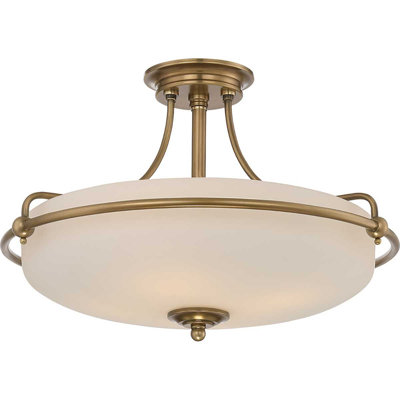 Fremont Frosted Glass Semi Flush Mount
