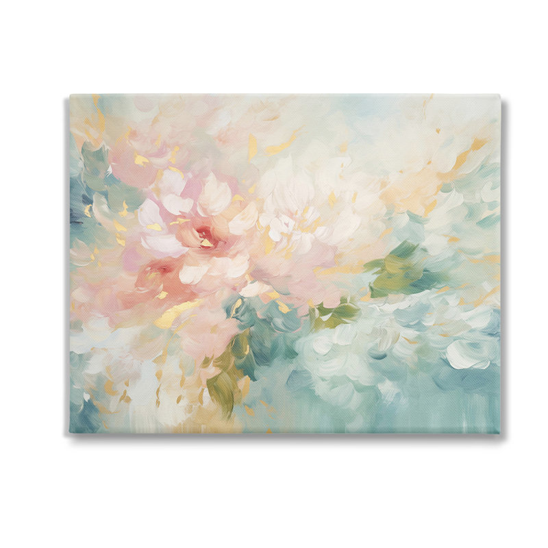 «Soft Flower Abstraction», art mural sur toile par Gina Kelly, H 16 po x l 20 po