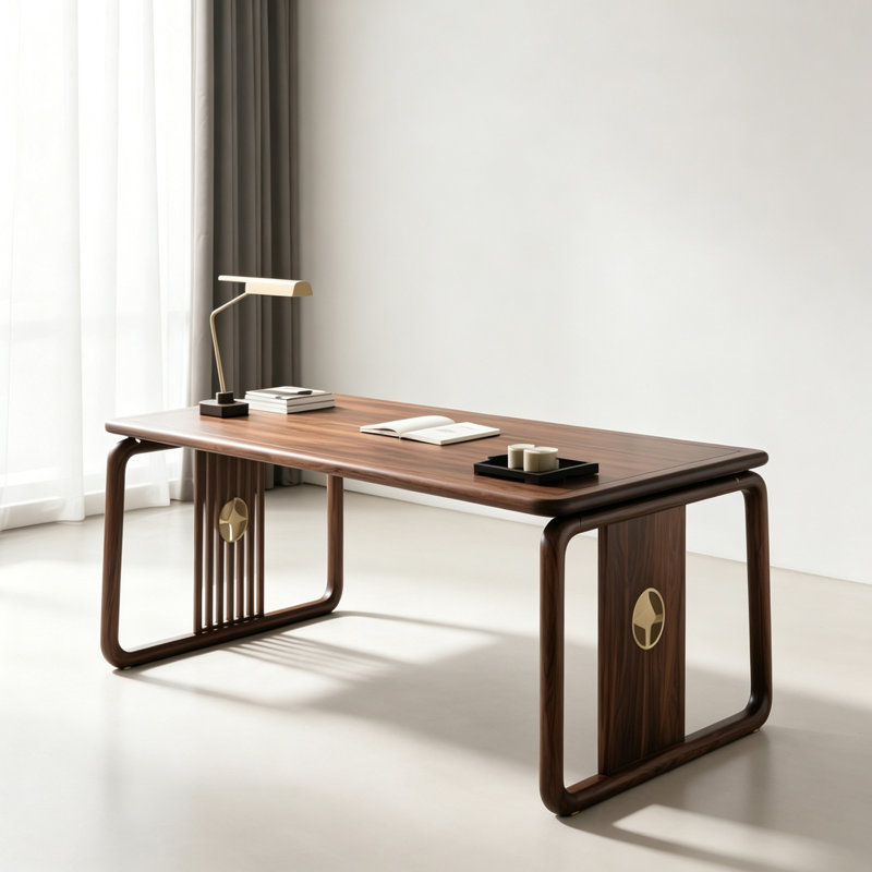 Exquisite New Chinese-Style Solid Wood Desk