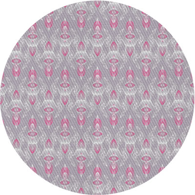 Tapis rose/zone grise à motifs