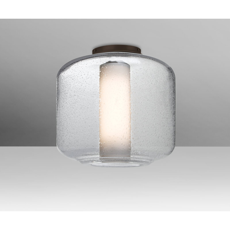 Spero Glass Semi Flush Mount, Bronze, Clear