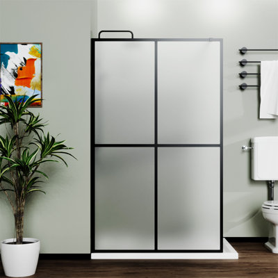 Porte de douche en verre trempé givré 34 po x 72 po Goodyo