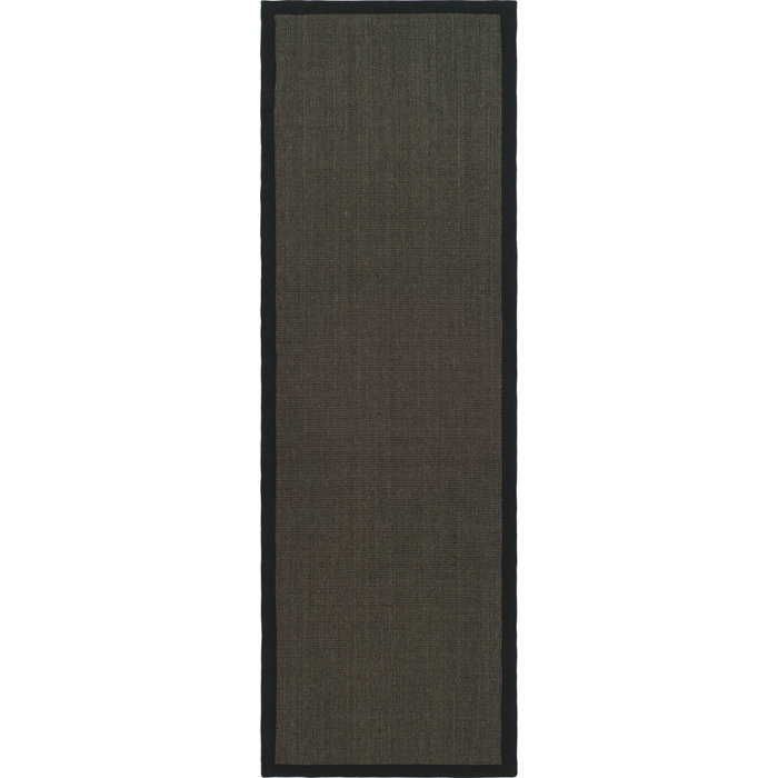 Tapis gris anthracite en jute / sisal Dollard, Tapis de couloir 2 pi 6 po x 6 pi