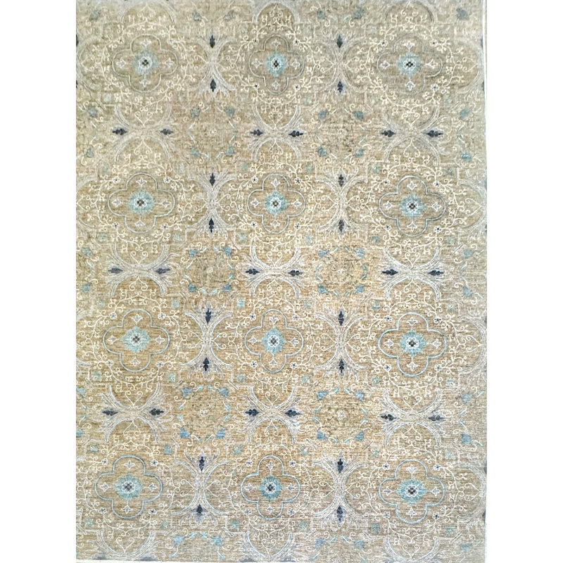 Proprietary Patterns Wool Floral Area Rug in Shoals Tan, Rectangle 8' x 10'
