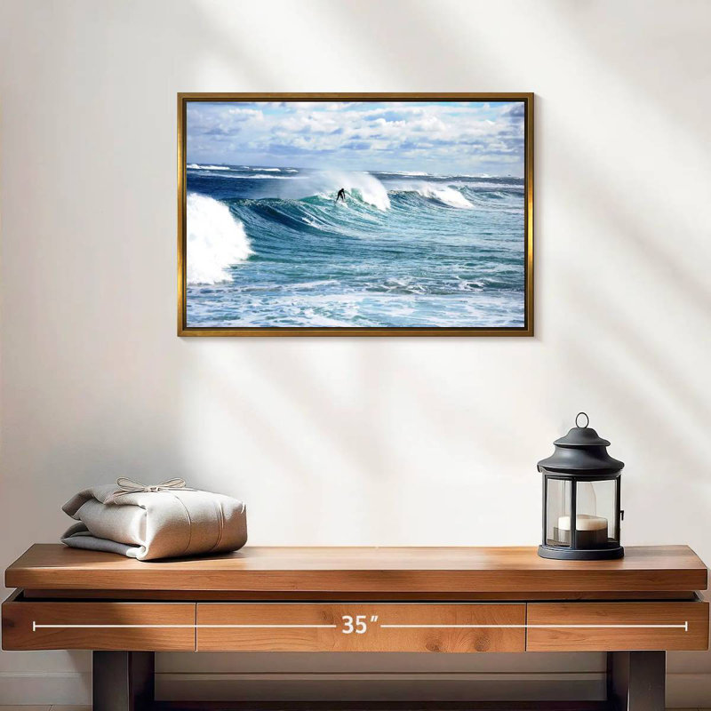 Margaret River Surfer, 19 po x 13 po, Cadre flottant doré