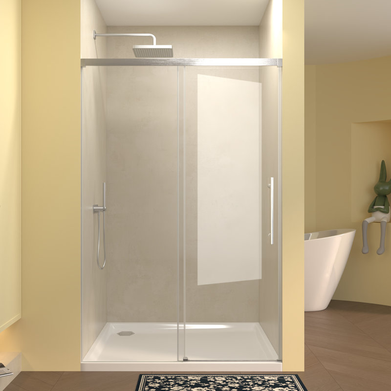 Porte de douche coulissante simple sans cadre Aldo, 48 po de largeur