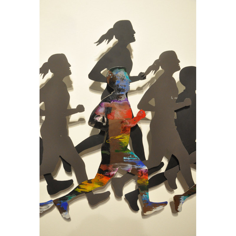 Runners Handmade People Wall Decor on Metal