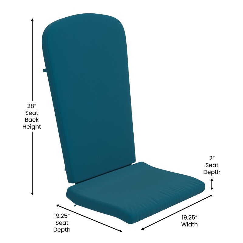 McEwensville All-Weather High Back Adirondack Chair Cushions, Teal