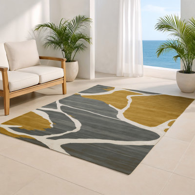 Tapis intérieur et extérieur brun Watercolor