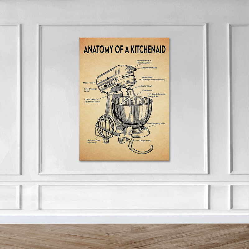 "Bake Stuff" sur fond brun - impression sur toile tendue, H 20 po x l 16 po x P 2 po